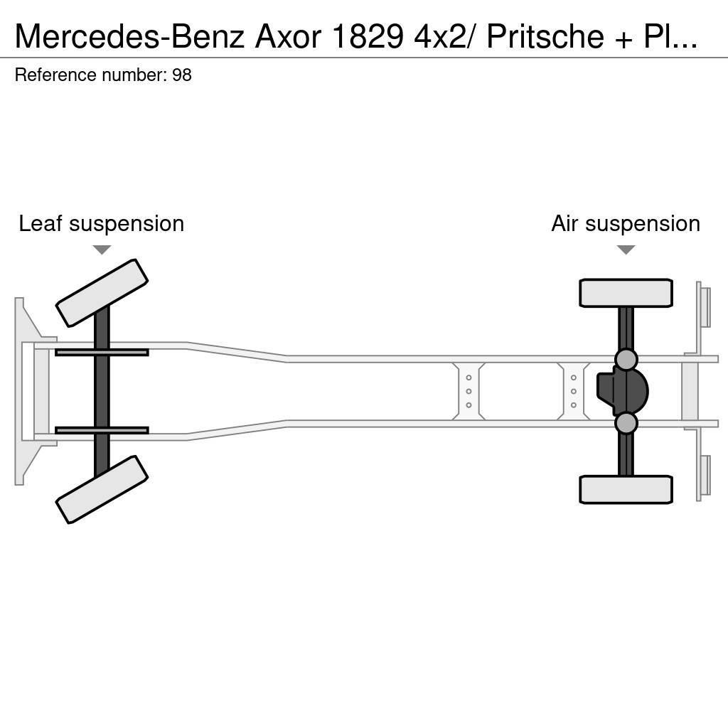 Mercedes-Benz Axor 1829 4x2/ Pritsche + Plane/Euro 4 Camion à rideaux coulissants (PLSC)