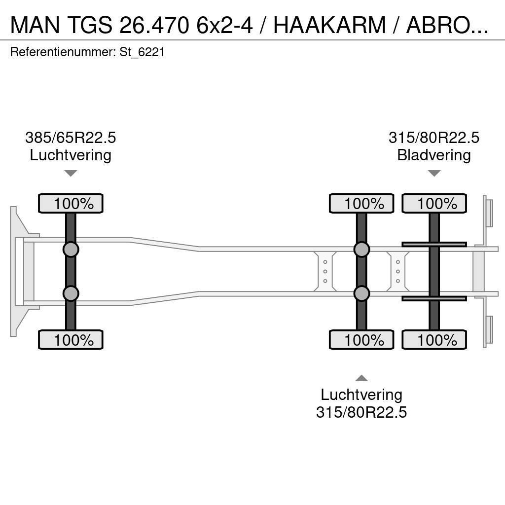 MAN TGS 26.470 6x2-4 / HAAKARM / ABROLKIPPER / NEW! Camion ampliroll