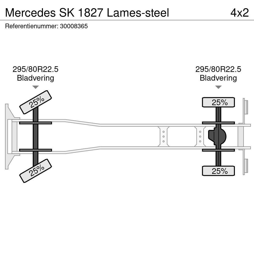 Mercedes-Benz SK 1827 Lames-steel Camion plateau ridelle avec grue