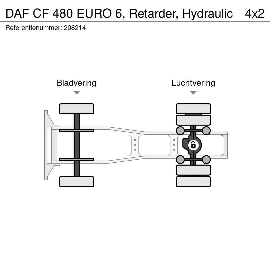 DAF CF 480 EURO 6, Retarder, Hydraulic Tracteur routier