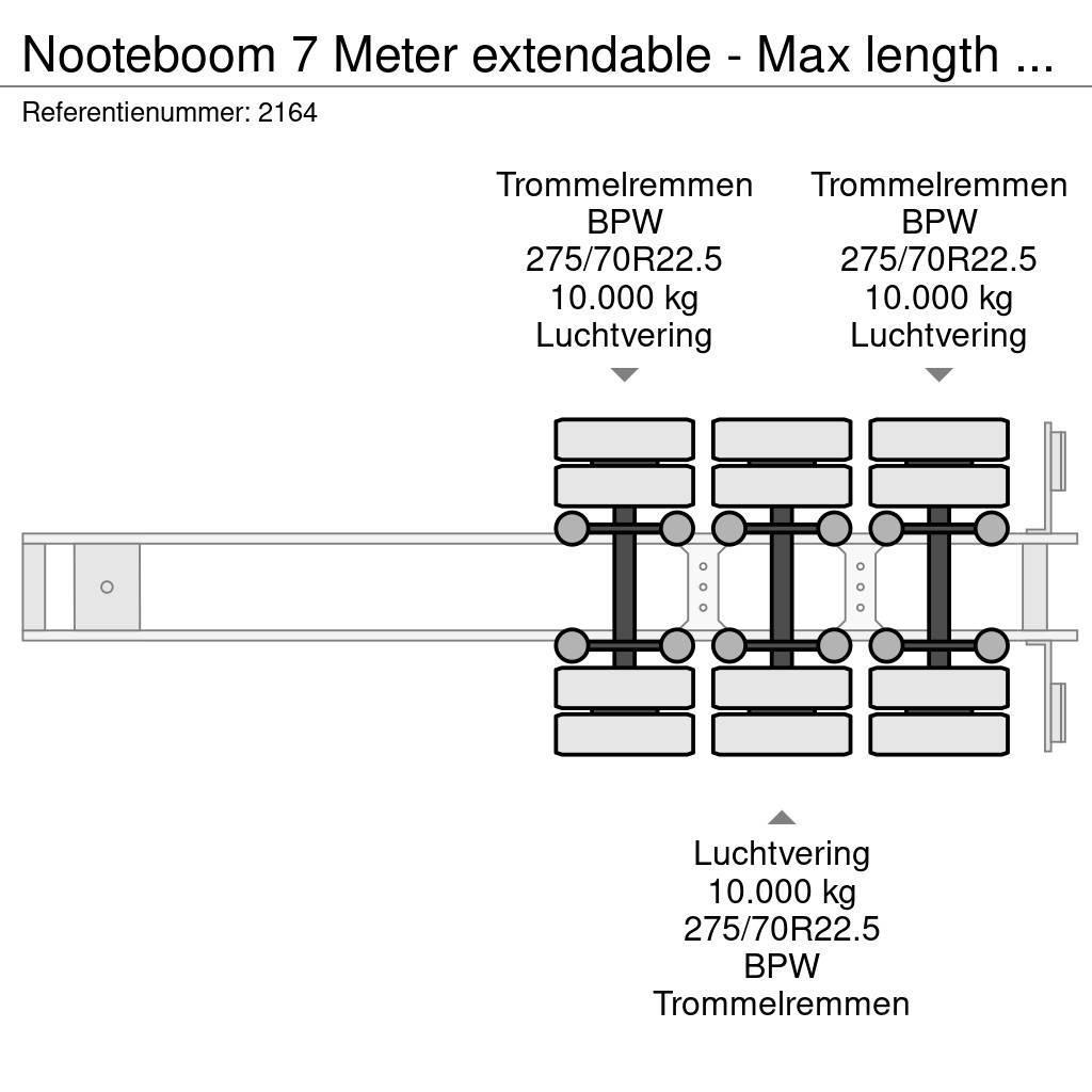 Nooteboom 7 Meter extendable - Max length 20 meter Semi remorque plateau ridelle