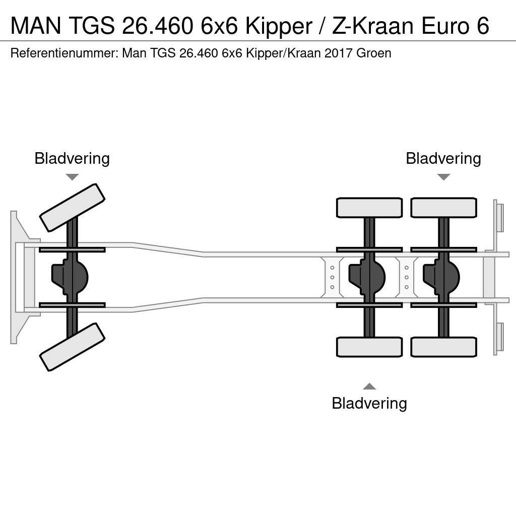 MAN TGS 26.460 6x6 Kipper / Z-Kraan Euro 6 Camion benne