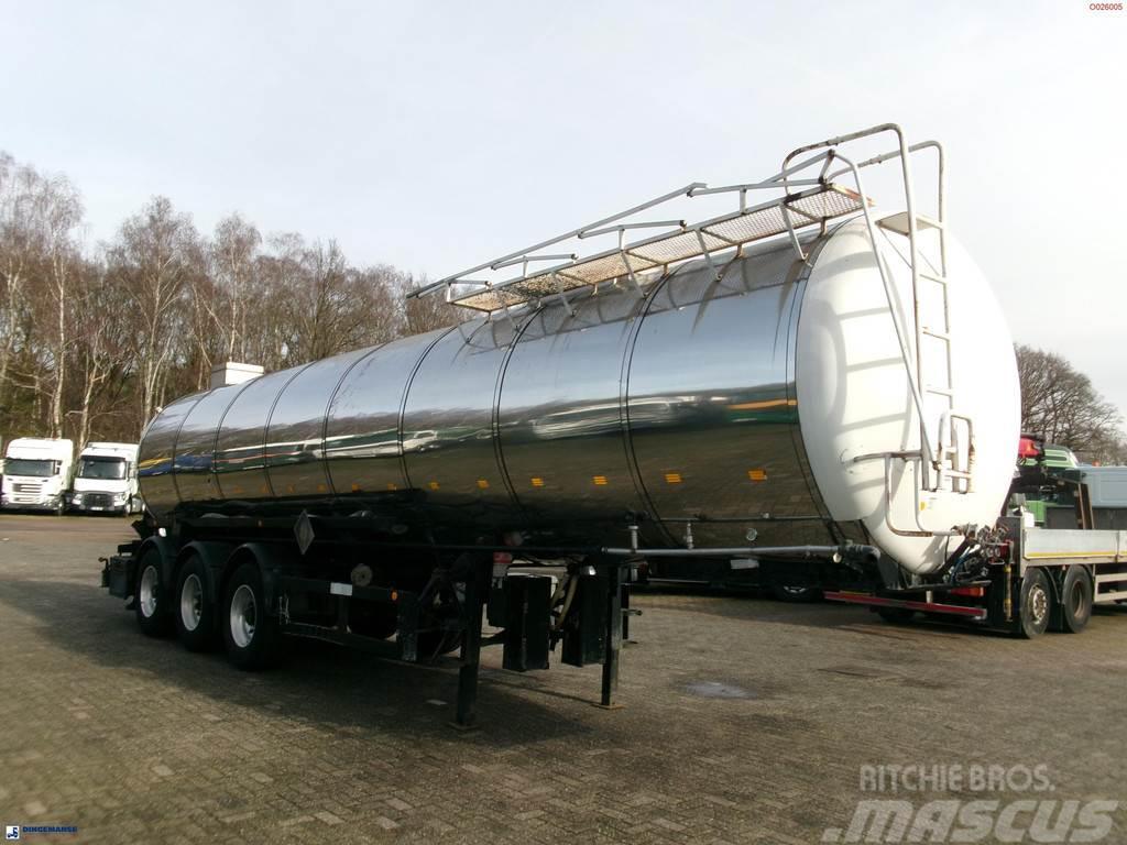 Metalovouga Bitumen / heavy oil tank inox 29 m3 / 1 comp Semi remorque citerne
