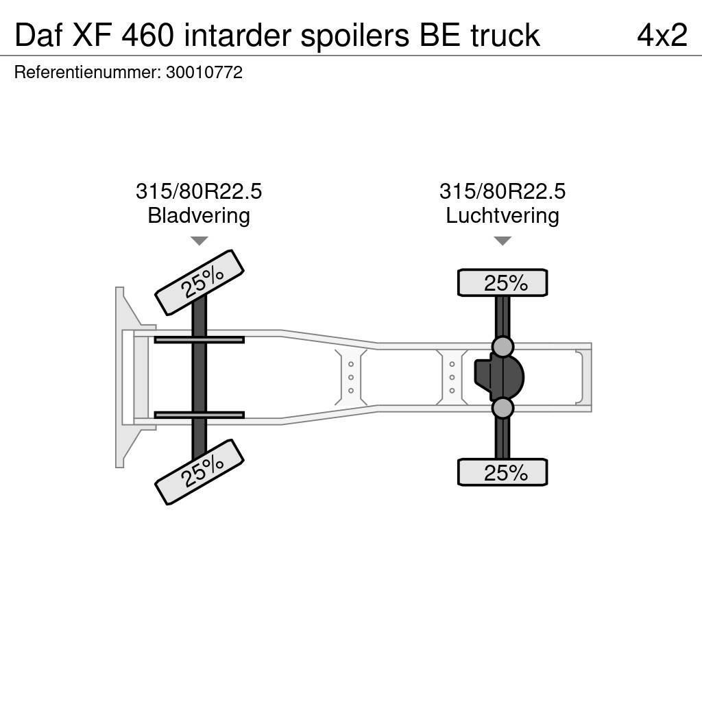 DAF XF 460 intarder spoilers BE truck Tracteur routier