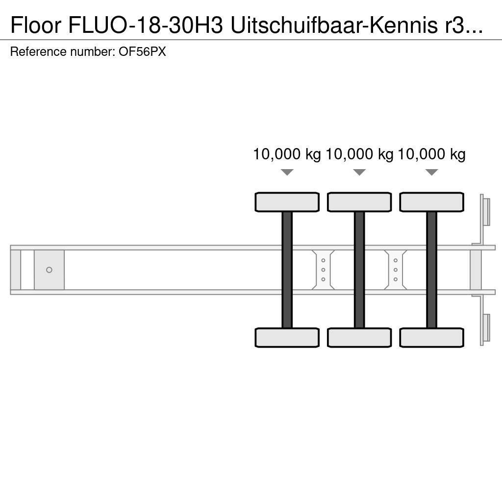 Floor FLUO-18-30H3 Uitschuifbaar-Kennis r36-3x Gestuurd Semi remorque plateau ridelle