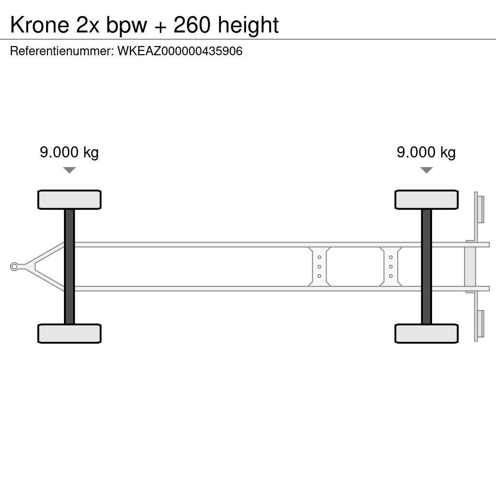 Krone 2x bpw + 260 height Remorque à rideaux coulissants (PLSC)