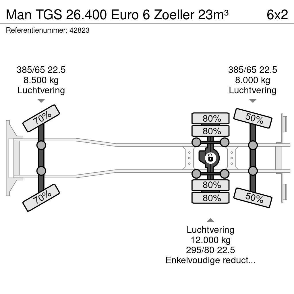 MAN TGS 26.400 Euro 6 Zoeller 23m³ Camion poubelle