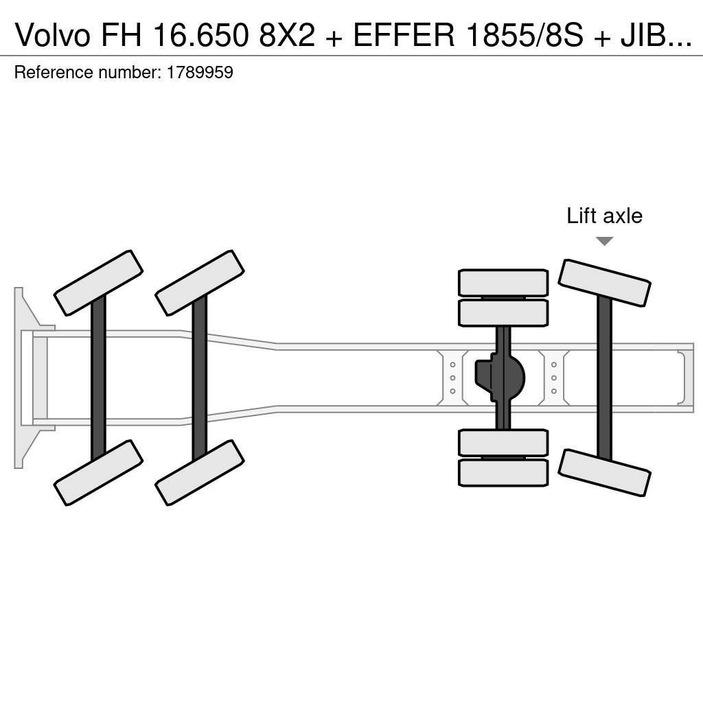 Volvo FH 16.650 8X2 + EFFER 1855/8S + JIB 6S HEAVY DUTY Tracteur routier