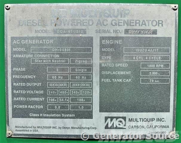 MultiQuip 36 kW - JUST ARRIVED Générateurs diesel