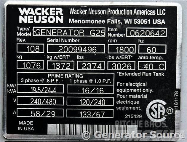 Wacker 20 kW - FOR RENT Générateurs diesel
