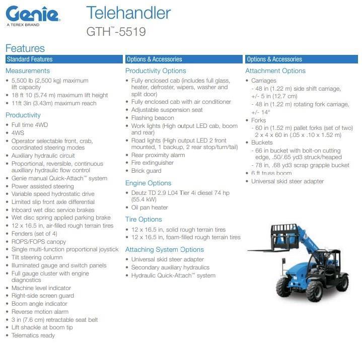 Genie GTH-5519 Chariot télescopique