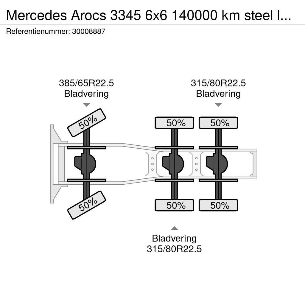 Mercedes-Benz Arocs 3345 6x6 140000 km steel lames Tracteur routier