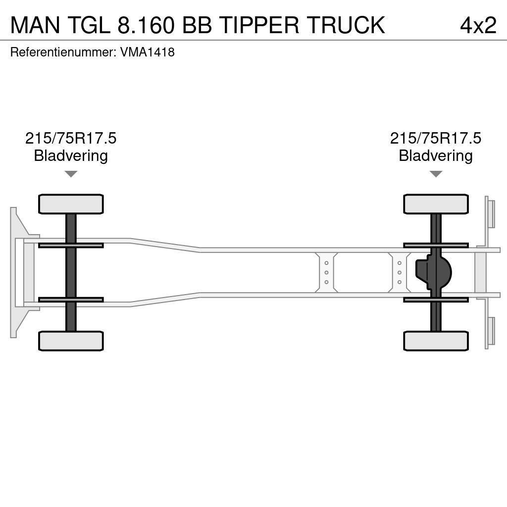 MAN TGL 8.160 BB TIPPER TRUCK Camion benne