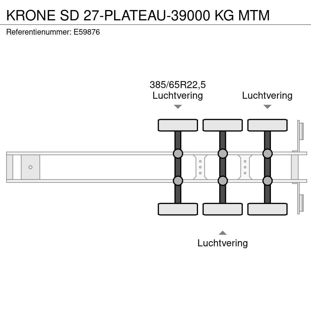 Krone SD 27-PLATEAU-39000 KG MTM Semi remorque plateau ridelle