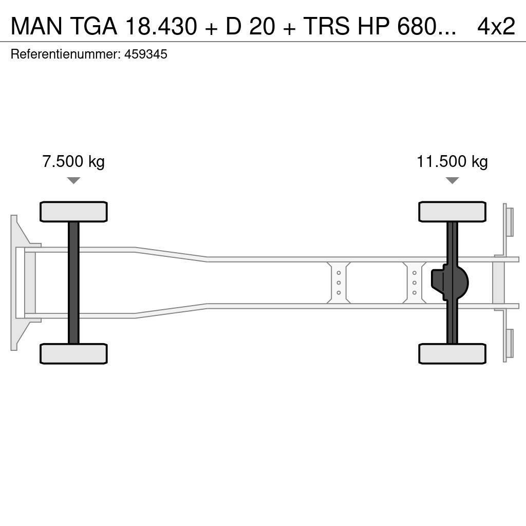 MAN TGA 18.430 + D 20 + TRS HP 680 + Dhollandia Lift + Camion frigorifique