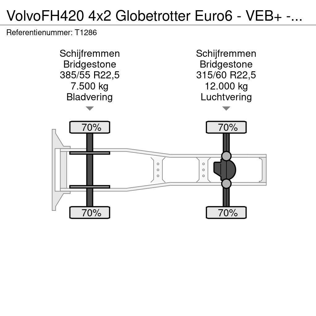 Volvo FH420 4x2 Globetrotter Euro6 - VEB+ - Double Tanks Tracteur routier