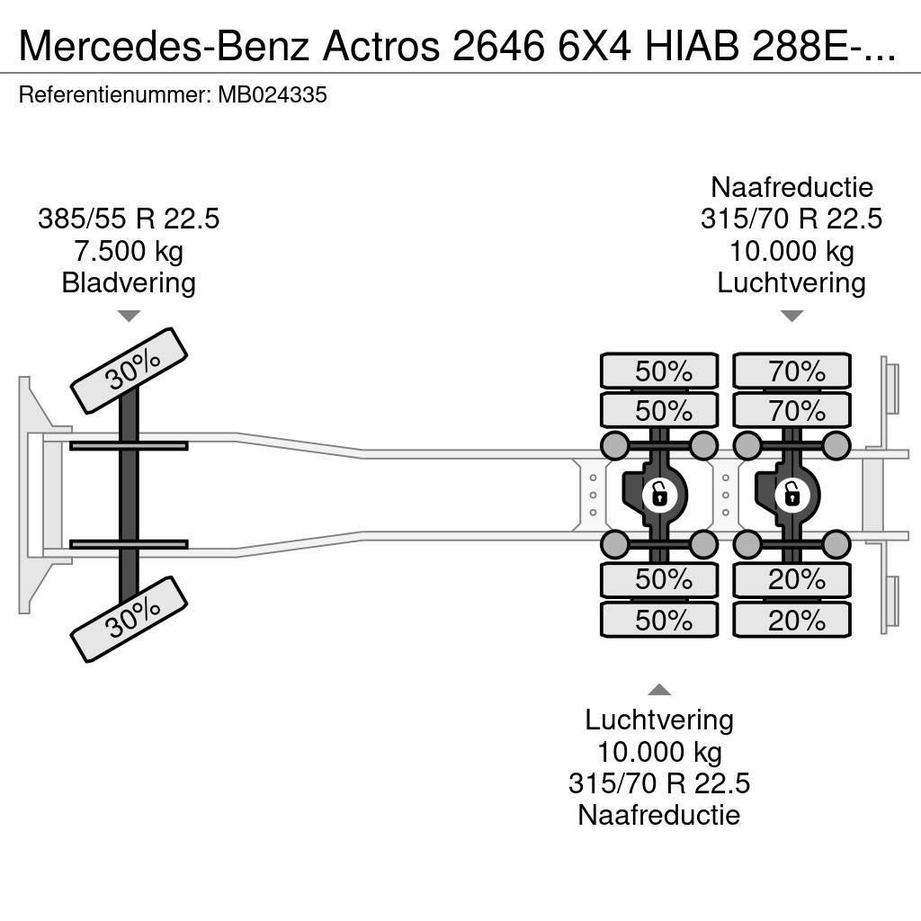 Mercedes-Benz Actros 2646 6X4 HIAB 288E-6 HiPro + FLYJIB 70X + R Camion plateau