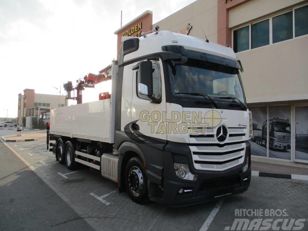 Mercedes-Benz Actros 2545 6x2 Truck w/ HMF2120K3 Block Crane Camion plateau ridelle avec grue