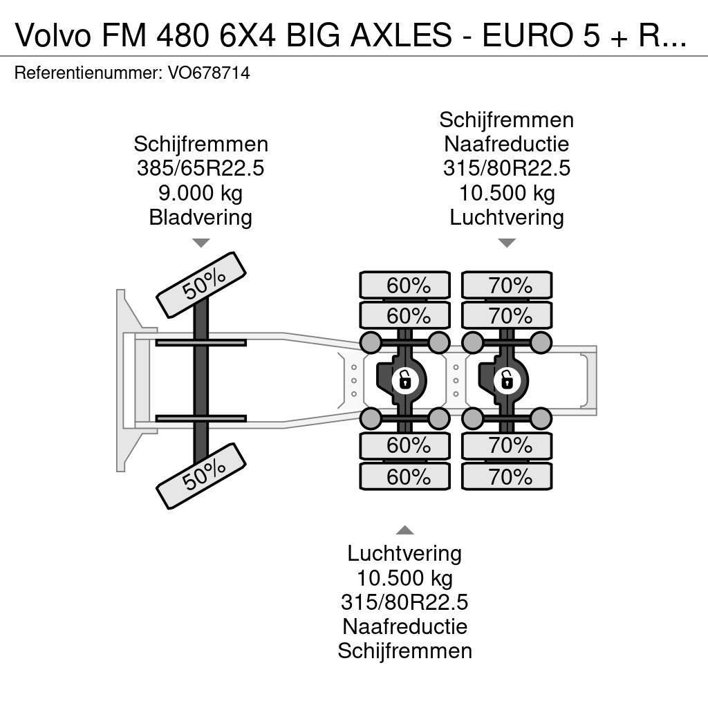 Volvo FM 480 6X4 BIG AXLES - EURO 5 + RETARDER Tracteur routier