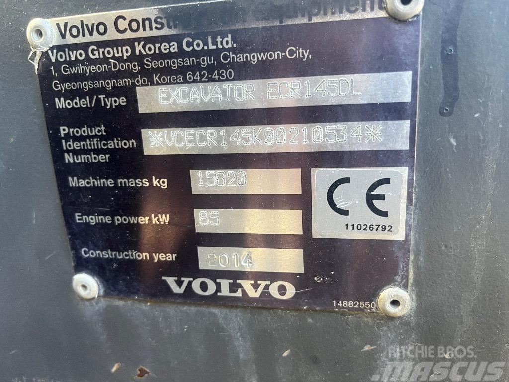 Volvo ECR 145 D / Engcon, Kauha, Rasvari, Uudet ketjut Pelle sur chenilles