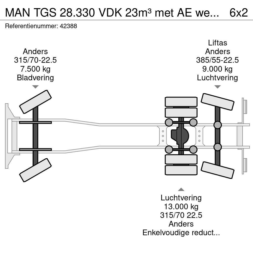 MAN TGS 28.330 VDK 23m³ met AE weegsysteem Camion poubelle