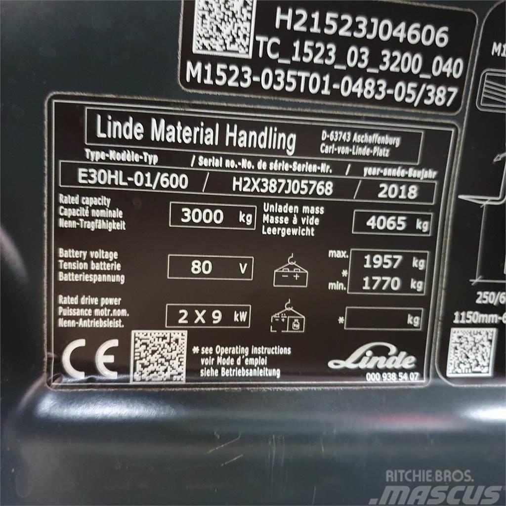 Linde E30/600HL Container Chariots élévateurs électriques