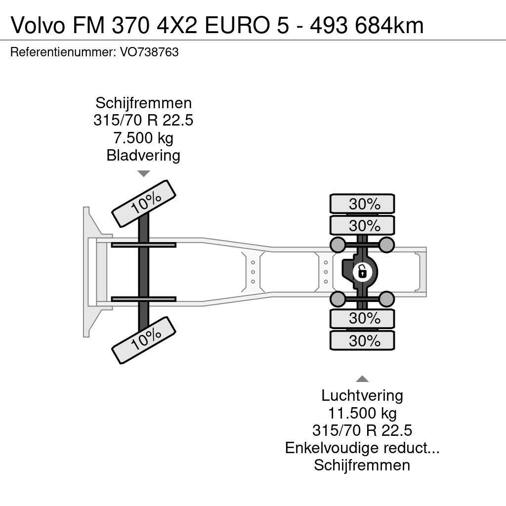 Volvo FM 370 4X2 EURO 5 - 493 684km Tracteur routier