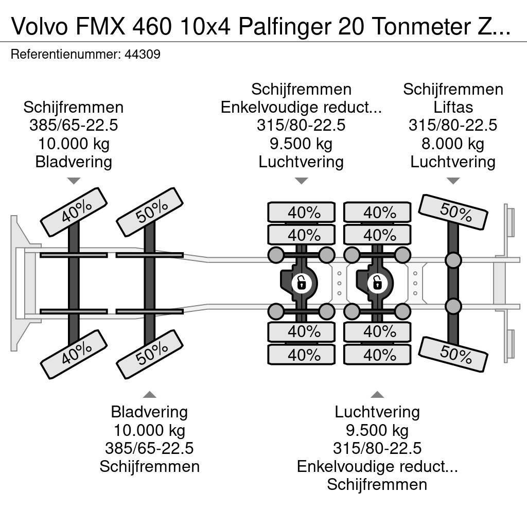 Volvo FMX 460 10x4 Palfinger 20 Tonmeter Z-kraan Camion ampliroll