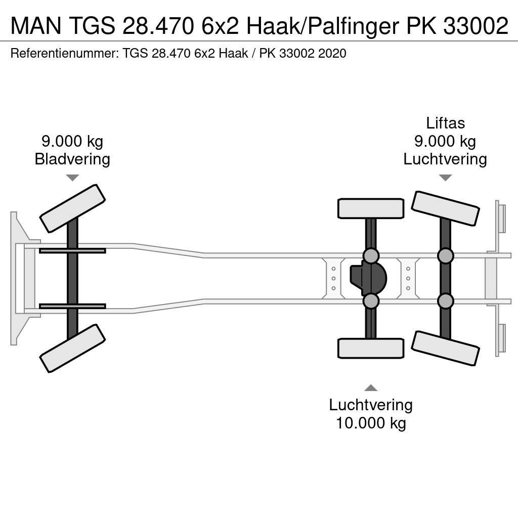 MAN TGS 28.470 6x2 Haak/Palfinger PK 33002 Camion ampliroll