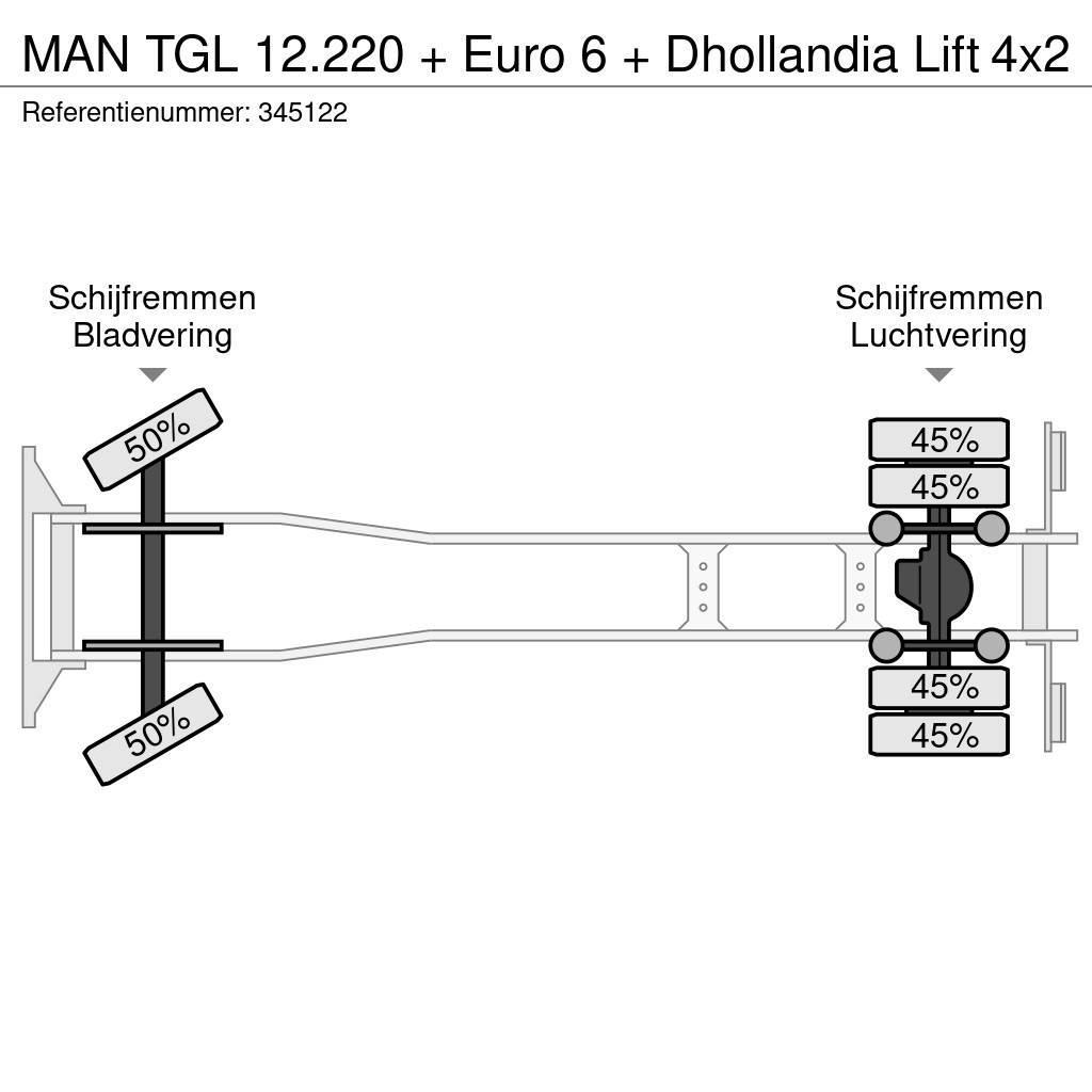 MAN TGL 12.220 + Euro 6 + Dhollandia Lift Camion Fourgon