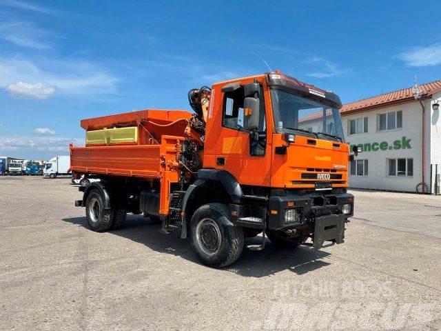 Iveco MAGIRUS 4x4 threesided kipper with crane vin 048 Camion benne