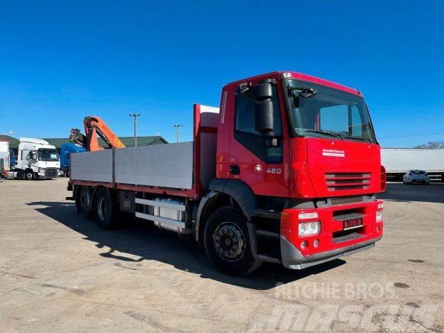 Iveco STRALIS 260S42 6x2 manual EURO4, with crane,610 Camion plateau ridelle avec grue