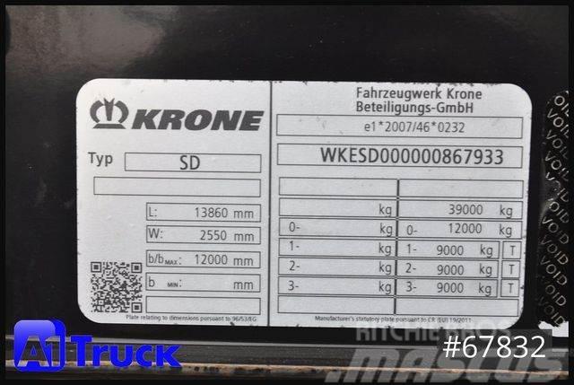 Krone SD, Tautliner Mega, VDI 2700, Liftachse Semi remorque à rideaux coulissants (PLSC)