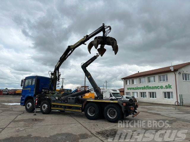 MAN TGA 41.460 for containers and scrap + crane 8x4 Camion ampliroll