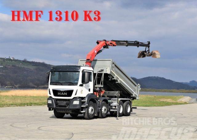 MAN TGS 35.480 * KIPPER 5,30m + HMF 1310-K3FUNK* 8x4 Camion benne