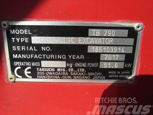 Takeuchi TB 290 Minibagger Powertilt+Löffel nur 2041,5h Mini pelle < 7t