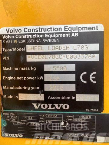 Volvo L70G **BJ. 2015 *19460H/Klima/Hochkippschaufel * Chargeuse sur pneus