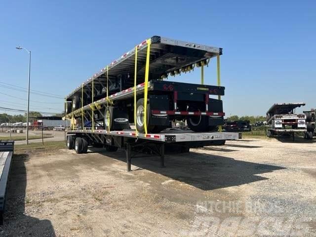  Wade 48' X 102 COMBO FLATBED FIXED SPREAD AXLES A Remorque ridelle