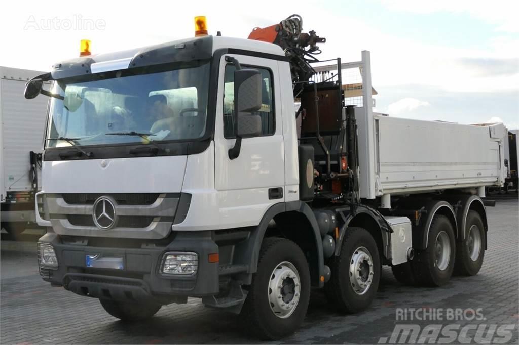 Mercedes-Benz Actros 3244 2 way tipper + crane ATLAS 116.3 8x4 Camion benne