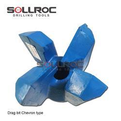 Sollroc chevron drag bit for four wings