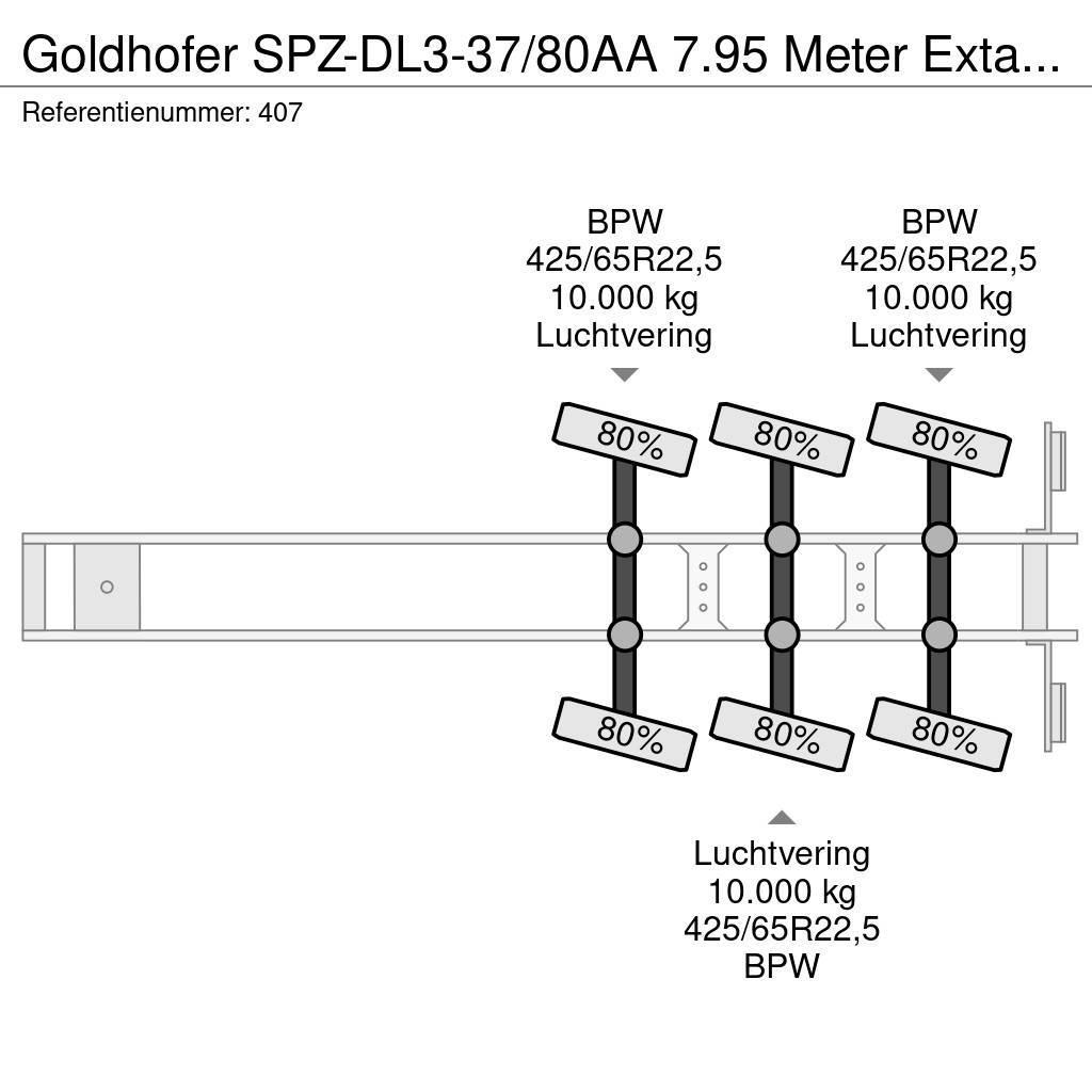 Goldhofer SPZ-DL3-37/80AA 7.95 Meter Extandable Powersteerin Semi remorque plateau ridelle