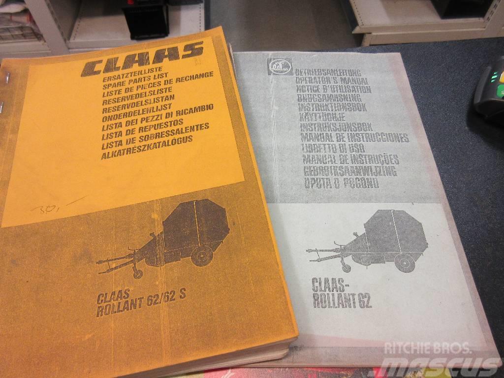CLAAS Rollant 62 manuals / ohjekirjat Presse à balle ronde