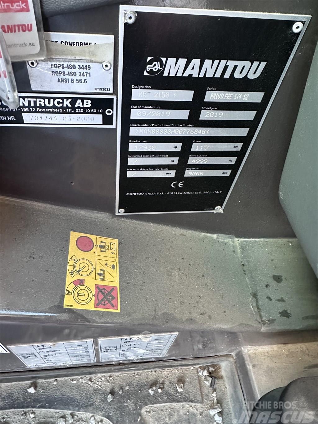 Manitou MRT 2150 Plus Privilege Chariot télescopique