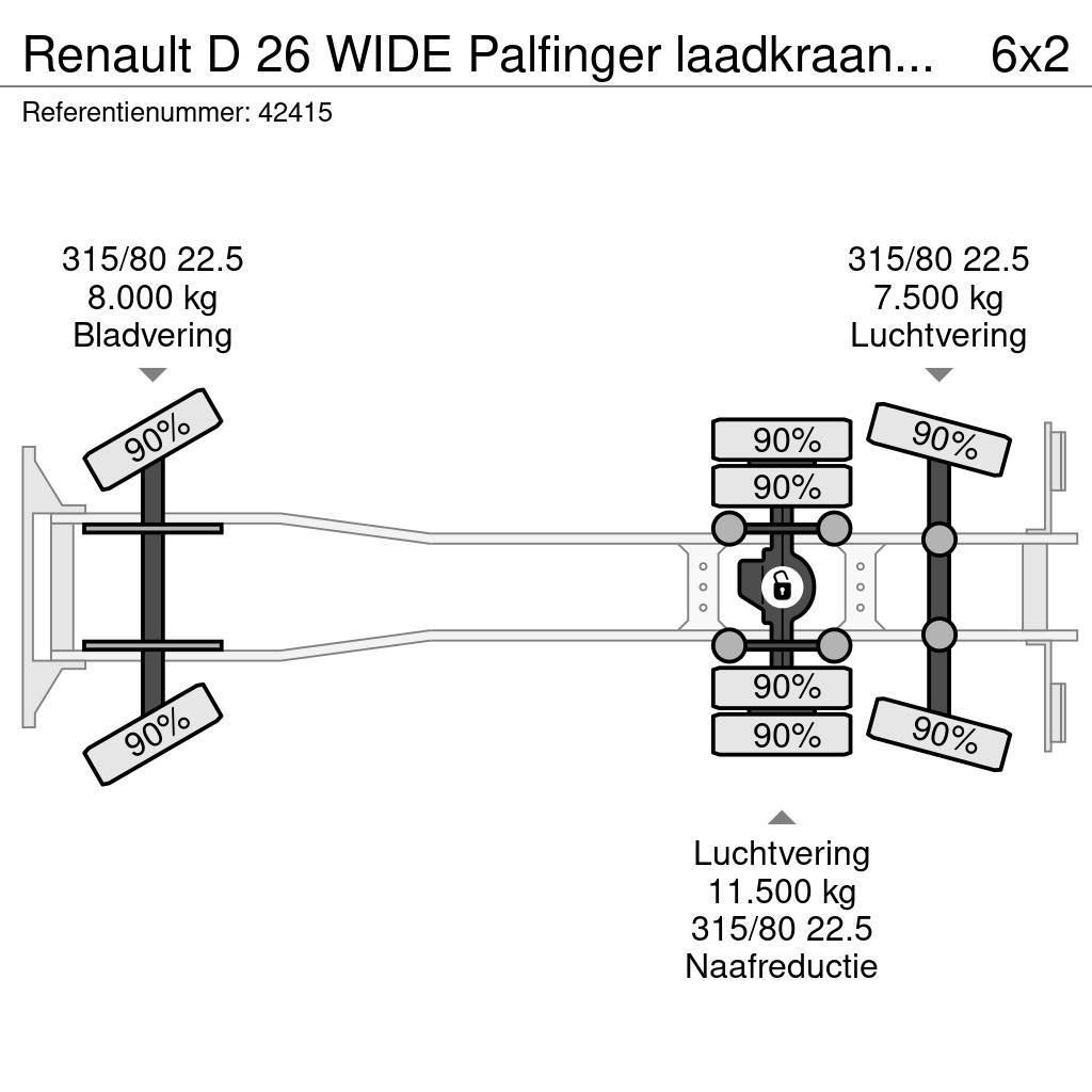 Renault D 26 WIDE Palfinger laadkraan Slechts 7.378 km! Camion poubelle