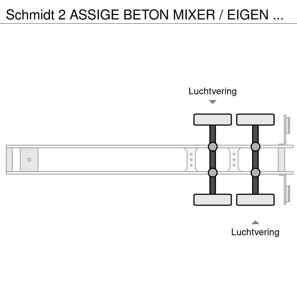 Schmidt 2 ASSIGE BETON MIXER / EIGEN MOTOR / 6 CYL DEUTZ / Autres semi remorques