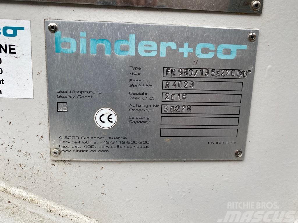  Binder FR 980/195 x 2200/3 Convoyeur d´aliments