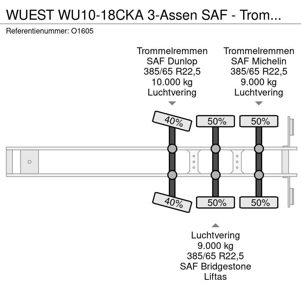  WUEST WU10-18CKA 3-Assen SAF - Trommelremmen - Sch Semi remorque porte container