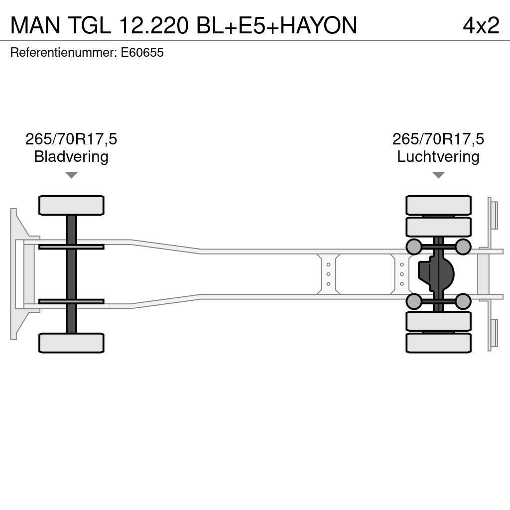 MAN TGL 12.220 BL+E5+HAYON Camion Fourgon