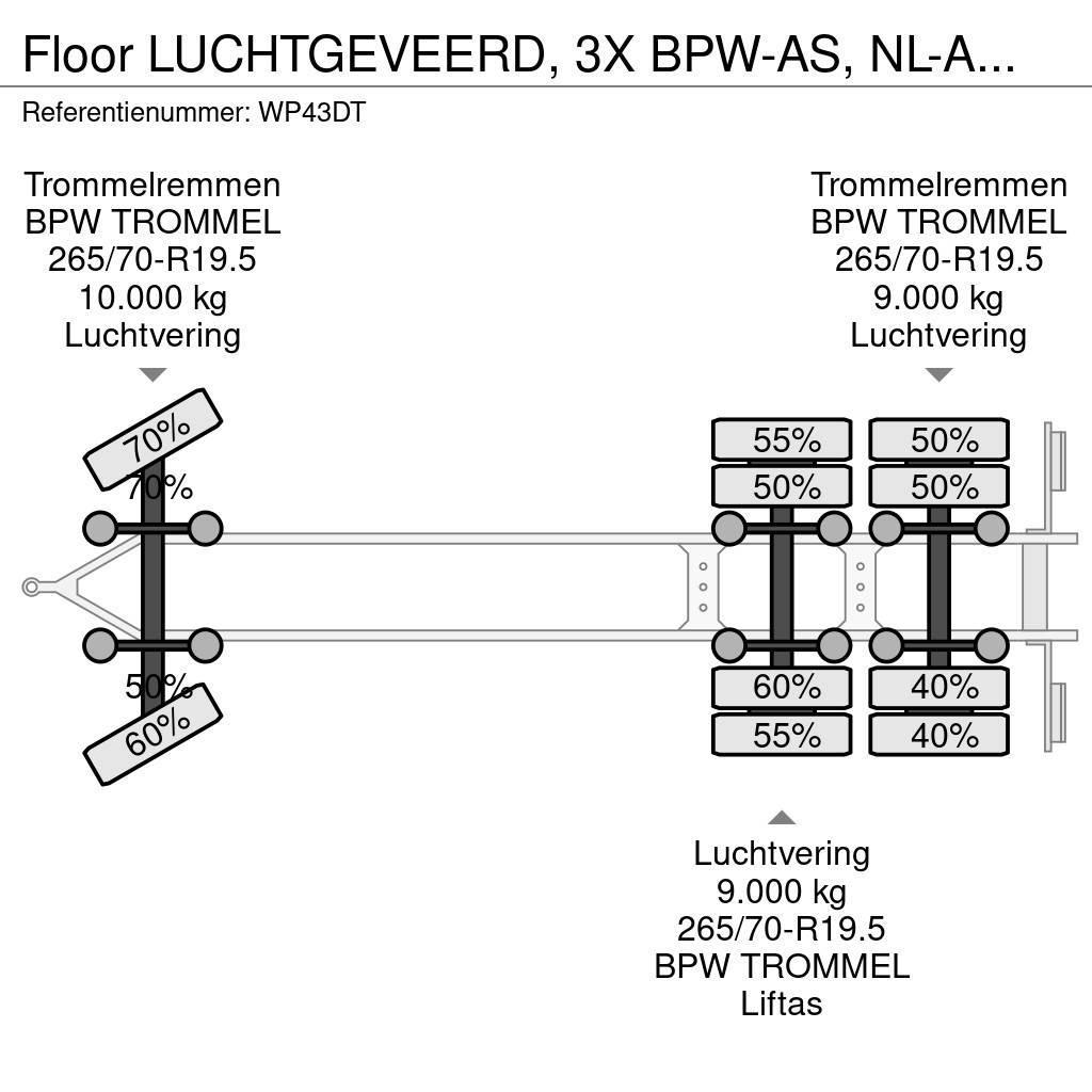 Floor LUCHTGEVEERD, 3X BPW-AS, NL-AANHANGER Remorque porte container