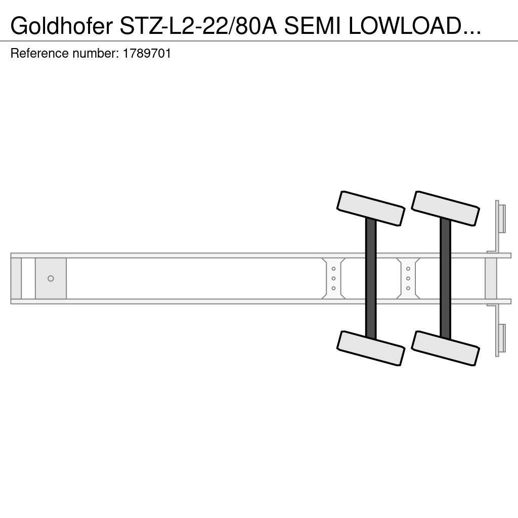 Goldhofer STZ-L2-22/80A SEMI LOWLOADER/DIEPLADER/TIEFLADER Semi remorque surbaissée